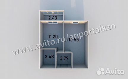 1-к квартира, 35.2 м², 2/3 эт.