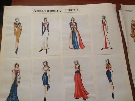 Фэшн иллюстрации, эскизы,вузовские работы