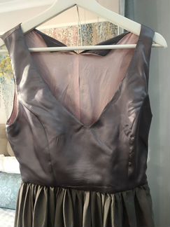 Платье серое в пол